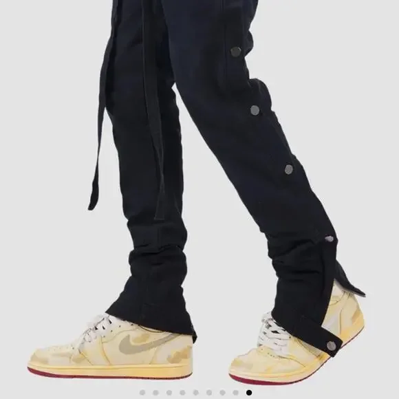 MNML Black Snap Western Pants